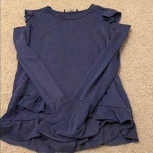 Ruffle long sleeve shirt